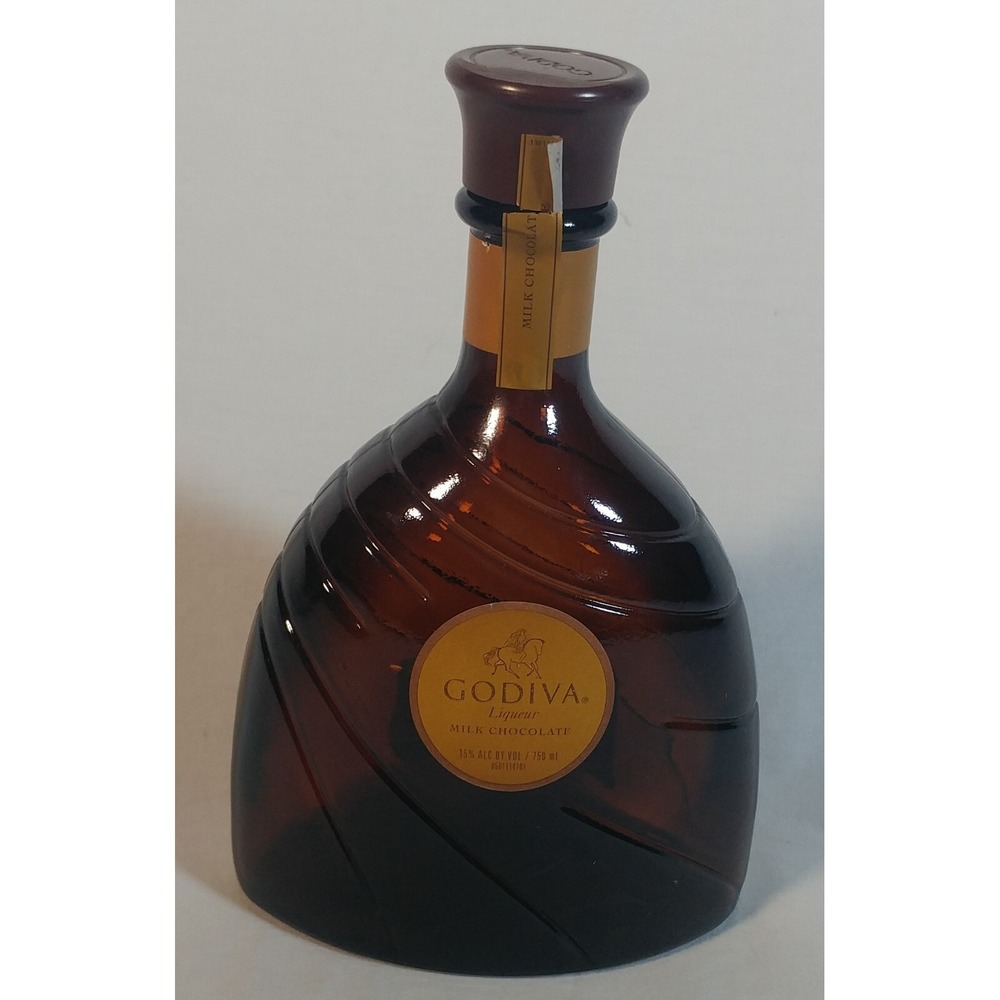 EMPTY Godiva Milk Chocolate Liqueur Bottle 750ml With Cap Pre Washed